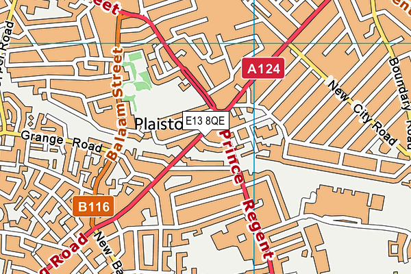 E13 8QE map - OS VectorMap District (Ordnance Survey)