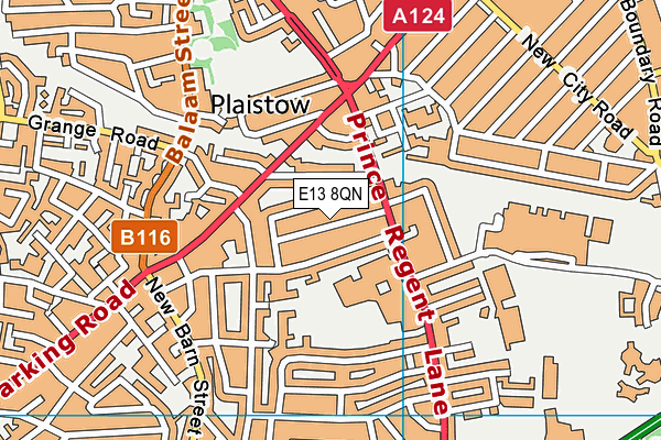 E13 8QN map - OS VectorMap District (Ordnance Survey)