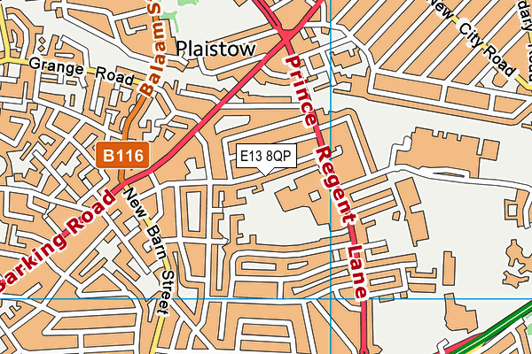 E13 8QP map - OS VectorMap District (Ordnance Survey)