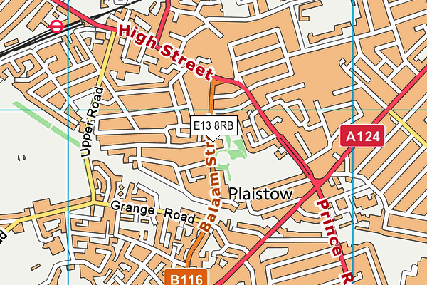 E13 8RB map - OS VectorMap District (Ordnance Survey)