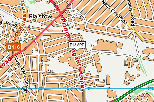 E13 8RP map - OS VectorMap District (Ordnance Survey)