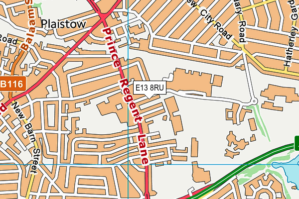 E13 8RU map - OS VectorMap District (Ordnance Survey)