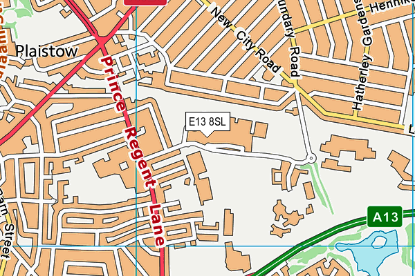 E13 8SL map - OS VectorMap District (Ordnance Survey)