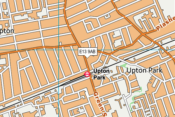 E13 9AB map - OS VectorMap District (Ordnance Survey)