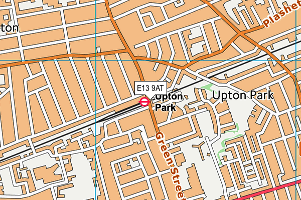 E13 9AT map - OS VectorMap District (Ordnance Survey)