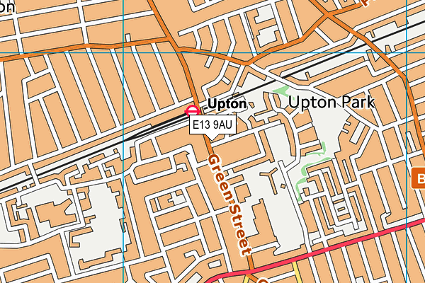 E13 9AU map - OS VectorMap District (Ordnance Survey)