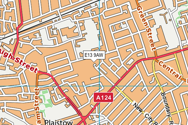 E13 9AW map - OS VectorMap District (Ordnance Survey)