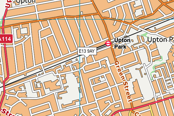 E13 9AY map - OS VectorMap District (Ordnance Survey)