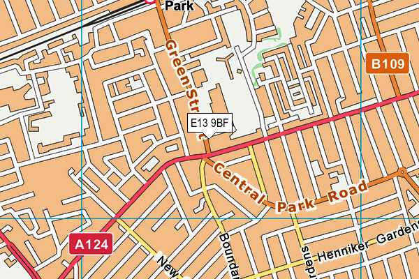 E13 9BF map - OS VectorMap District (Ordnance Survey)