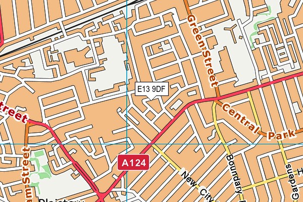 E13 9DF map - OS VectorMap District (Ordnance Survey)