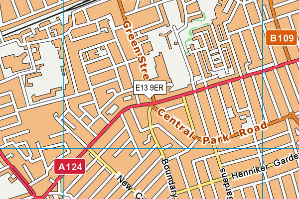 E13 9ER map - OS VectorMap District (Ordnance Survey)