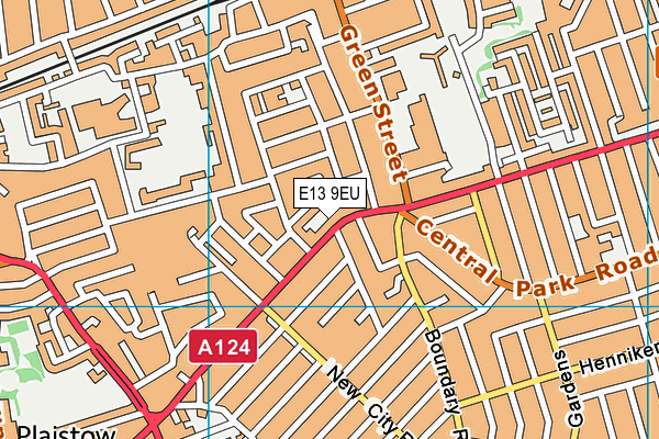 E13 9EU map - OS VectorMap District (Ordnance Survey)