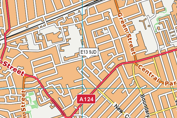 E13 9JD map - OS VectorMap District (Ordnance Survey)