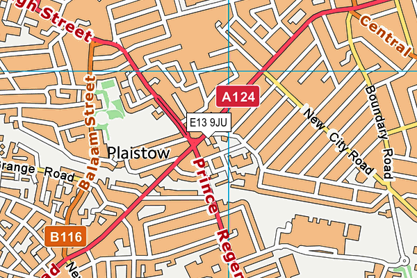 E13 9JU map - OS VectorMap District (Ordnance Survey)