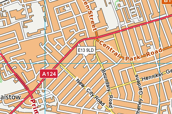 E13 9LD map - OS VectorMap District (Ordnance Survey)