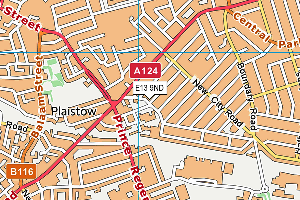 E13 9ND map - OS VectorMap District (Ordnance Survey)