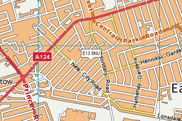 E13 9NU map - OS VectorMap District (Ordnance Survey)