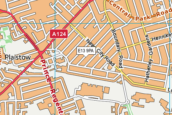 E13 9PA map - OS VectorMap District (Ordnance Survey)