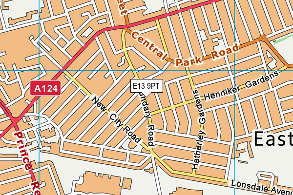 E13 9PT map - OS VectorMap District (Ordnance Survey)