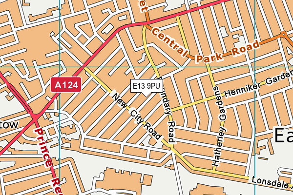 E13 9PU map - OS VectorMap District (Ordnance Survey)