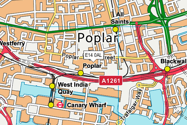 E14 0AL map - OS VectorMap District (Ordnance Survey)