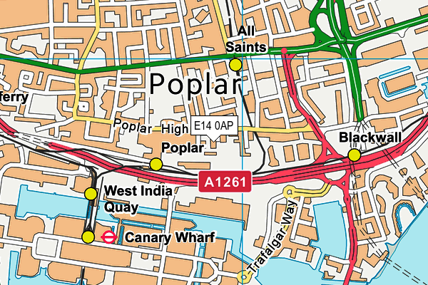 E14 0AP map - OS VectorMap District (Ordnance Survey)