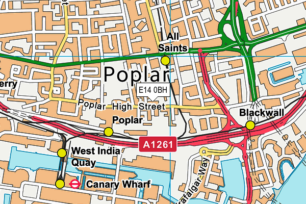 E14 0BH map - OS VectorMap District (Ordnance Survey)