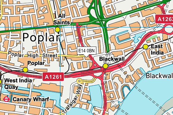 E14 0BN map - OS VectorMap District (Ordnance Survey)