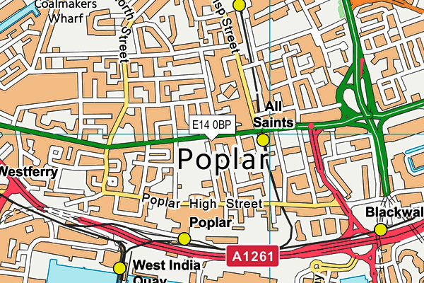 E14 0BP map - OS VectorMap District (Ordnance Survey)