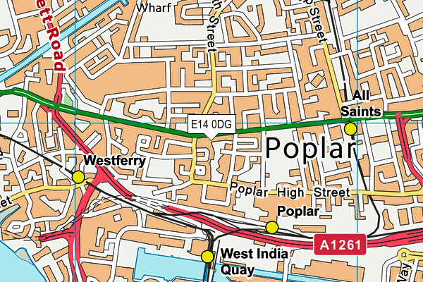 E14 0DG map - OS VectorMap District (Ordnance Survey)