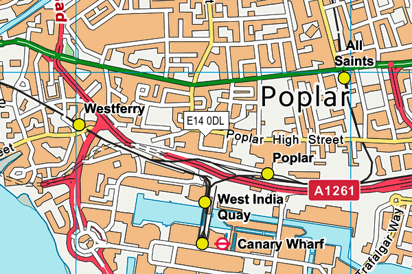 E14 0DL map - OS VectorMap District (Ordnance Survey)