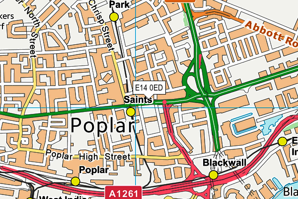 E14 0ED map - OS VectorMap District (Ordnance Survey)