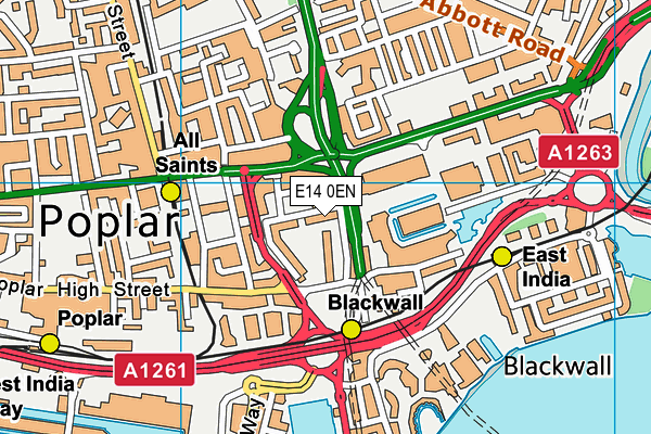 E14 0EN map - OS VectorMap District (Ordnance Survey)