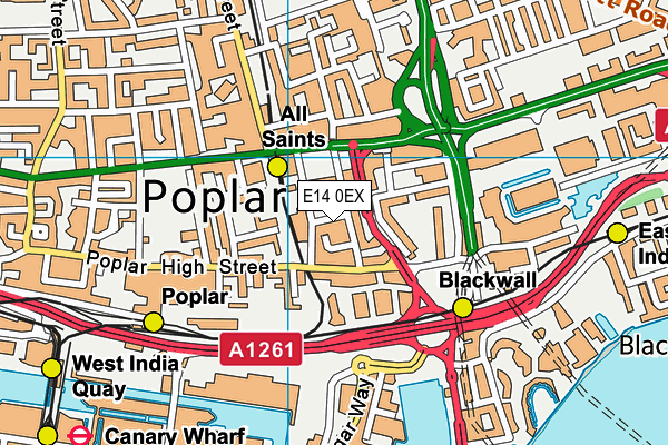 E14 0EX map - OS VectorMap District (Ordnance Survey)