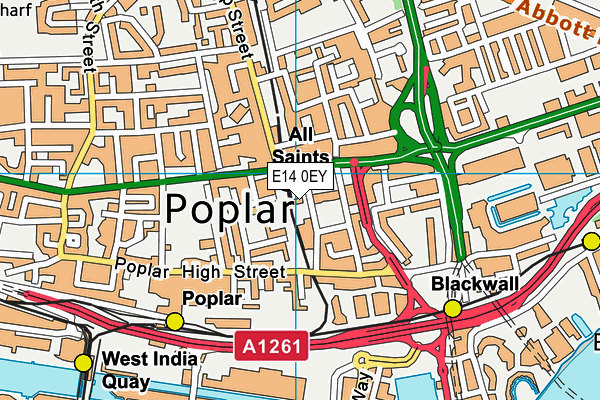 E14 0EY map - OS VectorMap District (Ordnance Survey)