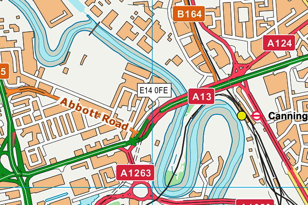 E14 0FE map - OS VectorMap District (Ordnance Survey)