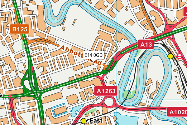 E14 0GD map - OS VectorMap District (Ordnance Survey)