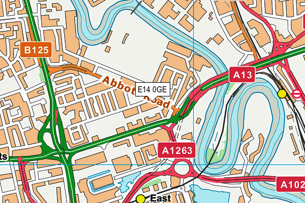 E14 0GE map - OS VectorMap District (Ordnance Survey)