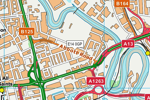 E14 0GP map - OS VectorMap District (Ordnance Survey)