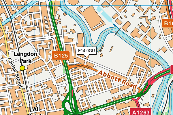 E14 0GU map - OS VectorMap District (Ordnance Survey)