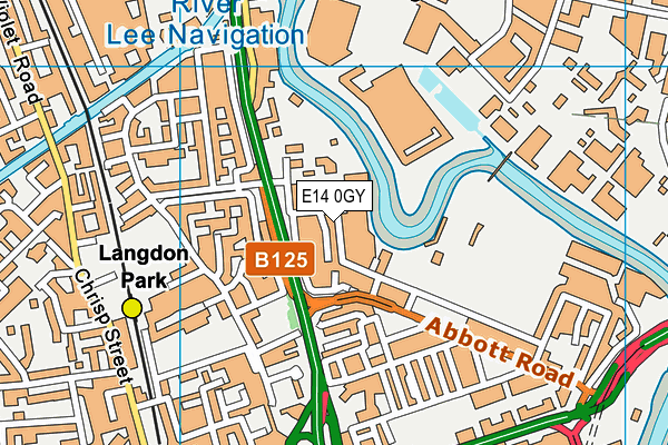 E14 0GY map - OS VectorMap District (Ordnance Survey)