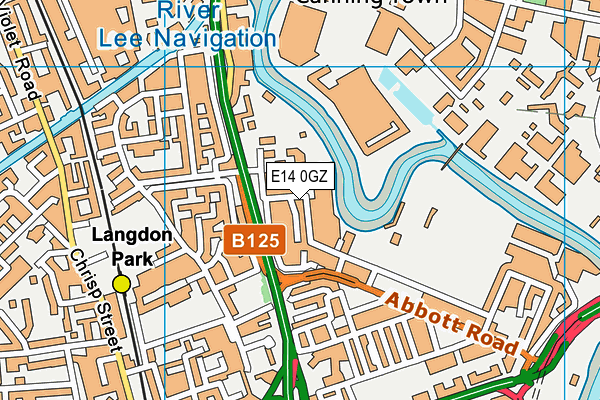 E14 0GZ map - OS VectorMap District (Ordnance Survey)