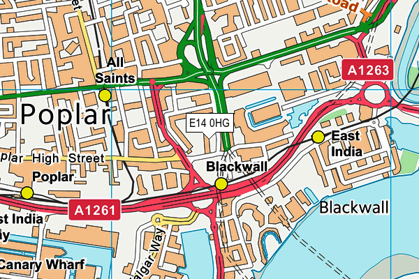 E14 0HG map - OS VectorMap District (Ordnance Survey)