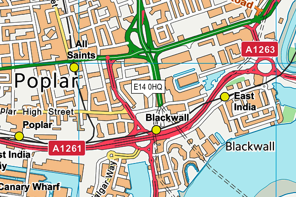 E14 0HQ map - OS VectorMap District (Ordnance Survey)