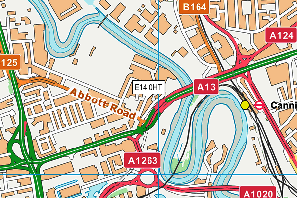 E14 0HT map - OS VectorMap District (Ordnance Survey)