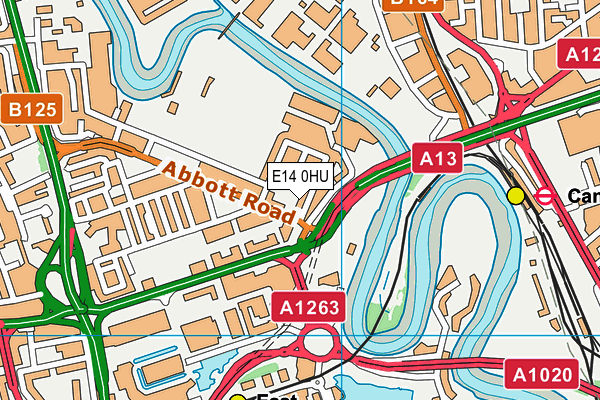 E14 0HU map - OS VectorMap District (Ordnance Survey)