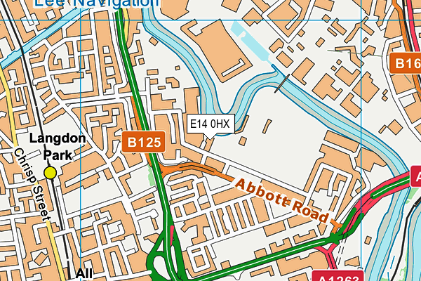 E14 0HX map - OS VectorMap District (Ordnance Survey)