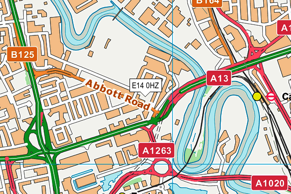 E14 0HZ map - OS VectorMap District (Ordnance Survey)