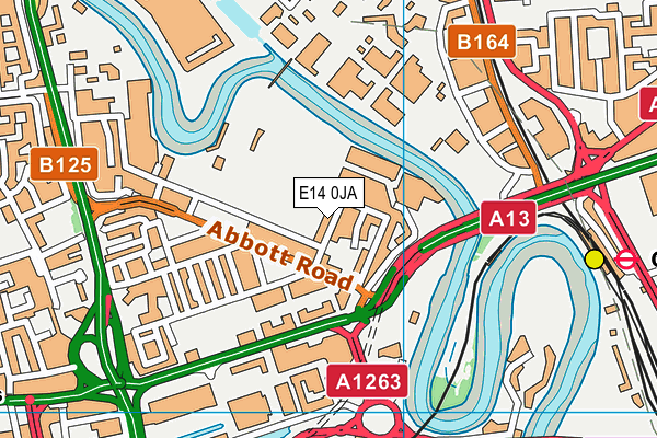 E14 0JA map - OS VectorMap District (Ordnance Survey)