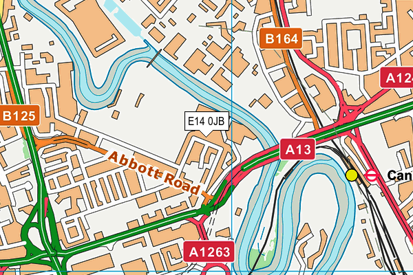 E14 0JB map - OS VectorMap District (Ordnance Survey)